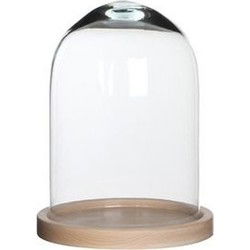 Mica Decorations Stolp Hella - glas en eikenhout - 17 x 23 cm - Decoratieve stolpen