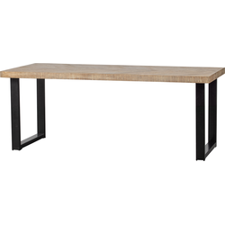 WOOOD Tablo Tafel Visgraat met U-Poot - Mango - 75x200x90