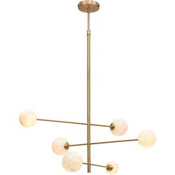 Hanglamp Carrara - Goud/Wit - 100x100x95cm - 6L