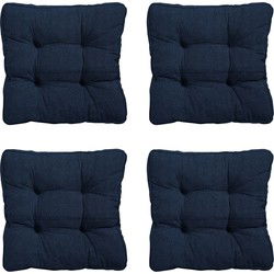 Madison -  Zitkussen Florance Panama indigo - Ca. 47x47 cm - Set van 4