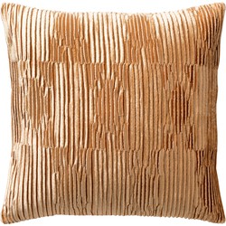 Dutch Decor CLEMENCE - Sierkussen 45x45 cm – zachte, luxe uitstraling met glans en structuur - Almond Buff - bruin - goudkleurig - Dutch Decor