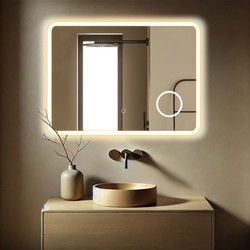 Lumoire Badkamerspiegel met Verlichting - Elysium - 80CM Rechthoekig - Anti Condens Verwarming