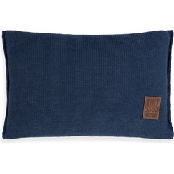 Knit Factory Uni Sierkussen - Jeans - 60x40 cm - Inclusief kussenvulling