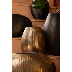 PTMD Bloempot Jowad - 25x11x31 cm - Aluminium - Grijs