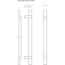 Deurgreep Marloes - staal - 192 mm - Modern - Handgreep - Kastgreep - Ladegreep