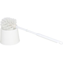 Voordelige wc/toiletborstel en houder wit 33 cm van kunststof - Toiletborstels