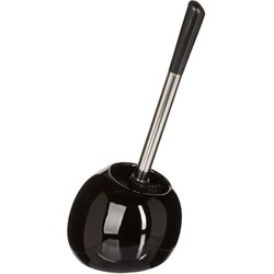 5five Toiletborstel met houder - glans zwart - keramiek - 36 cm - Toiletborstels