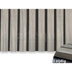 Adeqo Akupanel - Akoestische panelen - Grijs Eiken 270 x 60 cm - 3 zijdig