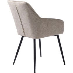 Eetkamerstoel Stof Zandkleur - 58x58x84cm - Nolan - Set van 2