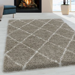 Tapijtenloods Harmony Soft Shaggy Hoogpolig Vloerkleed Beige- 240x340 CM