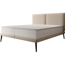 Meubella Tweepersoonsbed Sidori - Beige - Stof - 180x200 cm