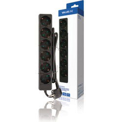 Valueline VLES615F001BL Stekkerdoos 6-wegs 1.50 M Zwart