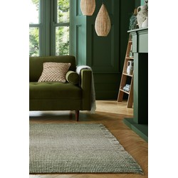 Jute Ombre vloerkleed - Laagpolig - Wol Mix - Handgeweven Modern - Groen - 200 X 290 CM