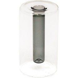 HV Tube Vase - Grey - 8x8x14cm