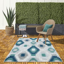 Lilah Indoor & Outdoor Blauw vloerkleed - Boho