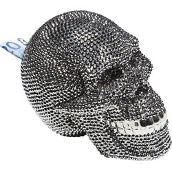 Kare Spaarpot Skull Silver