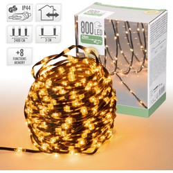 LED Micro Cluster lichtketting 24 m met 800 warmwitte LED's en 8 functies