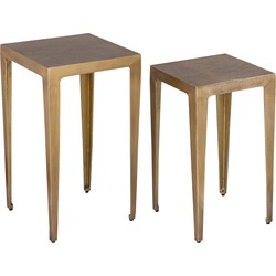 PTMD Rivva Brass casted alu square side table sv2 low