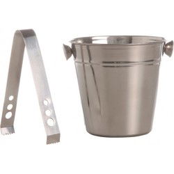 IJsemmertje - 2x - RVS - D12 cm - met tang voor ijsblokjes - IJsemmers