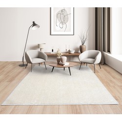 Rosia vloerkleed - Effen Uni & Wasbaar Hoogpolig - Crème - 200 X 290 CM