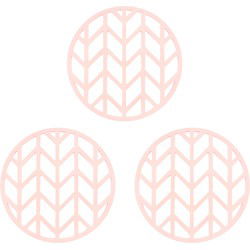 Krumble Siliconen pannenonderzetter rond met pijlen patroon - Roze - Set van 3