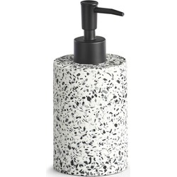 Zeeppompje/dispenser - kunststeen - terrazzo - 8 x 17 cm - Zeeppompjes