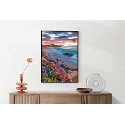 Muurwerken Akoestisch Schilderij - Kleurrijke kust - Geluidsdempend Wandpaneel - Wanddecoratie - Geluidsisolatie - BASIC (AW 0.65) L (72X100)