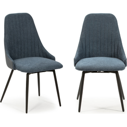 Set van 2 draaibare stoelen in stof met zwarte metalen poten L50 cm - ELMA