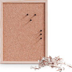 Prikbord incl. 25x punaises - 30 x 40 cm - rose goud - kurk - Prikborden