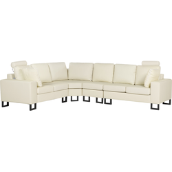 Beliani STOCKHOLM - Hoekbank-Beige-Leer