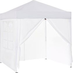 4goodz Outsunny Partytent 2x2 m - Opvouwbaar met 4 Zijwanden - Wit