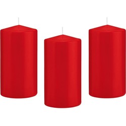 8x Kaarsen rood 8 x 15 cm 69 branduren sfeerkaarsen - Stompkaarsen