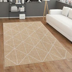 Laagpolig Vloerkleed Modilia - Geo - Beige - 120x160 cm