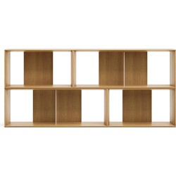 Kave Home - Set van 4 modulaire planken in eikenfineer Litto 168 x 76 cm