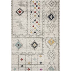 Safavieh Moroccan Boho Tribal Indoor Woven Area Rug, Adirondack Collection, ADR206, in Light Grey & Aqua, 155 X 229 cm