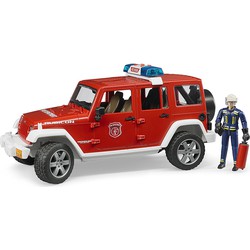 Bruder Bruder Jeep Wrangler UnlimitedRubicon brandweer auto met brandweerman (02528)