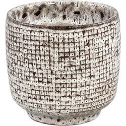 PTMD Bloempot Elana - 19x19x18 cm - Keramiek - Wit