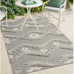 Mallorca Indoor & Outdoor Grijs vloerkleed - 3D Effect - 200 X 290 CM