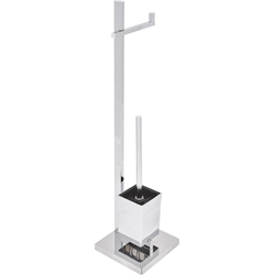 ULAPES - Toiletrol en borstelhouder - Zilver - Staal