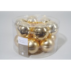 4 stuks - 12 kerstballen licht goud glans-mat 50 mm - KSD