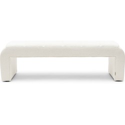 Riviera Maison Brera Bench, peluche bouclé, simply white