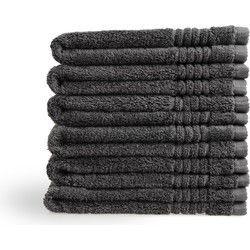 PHLOX Gastendoek Set 30x50 cm - 6 stuks - 600 g/m2 Zacht Katoen - Supreme Collectie - Antraciet