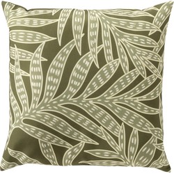 Dutch Decor SAMUEL - Buitenkussen 45x45 cm - outdoor - waterafstotend en uv-bestendig - bladprint - Olive Branch - groen - Dutch Decor