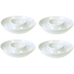 Cosy & Trendy Eierdopjes - 4x st - wit - 8 cm - porselein - Eierdopjes