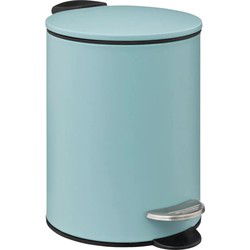 5Five kleine pedaalemmer - metaal - ijsblauw - 3L - 16 x 25 cm - Pedaalemmers