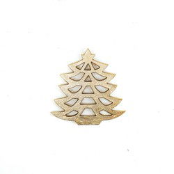 Plate - Underplate - Xmas Tree - Messing -Gold - 20x19x1.5cm