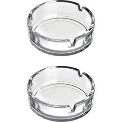 Asbak - 3x - transparant - 11 cm - glas - rond - Asbakken
