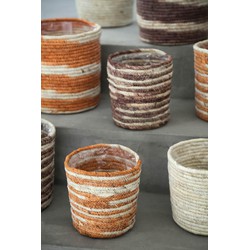 PTMD Mand Amer - 20x16x20 cm - Maisblad - Roest - Set van 3