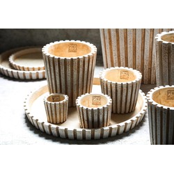 PTMD Plateau Marijus - 45x45x4 cm - Cement - Creme