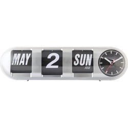Wandklok Tube Flip - Zilver - 38x10x13.5cm